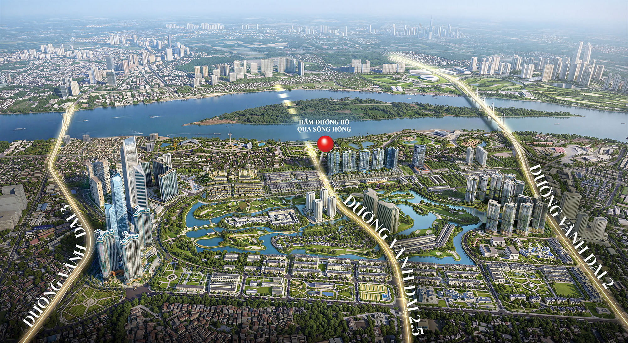 Vị trí khu đô thị Ciputra nằm giữa 3 trục vành đai huyết mạch của Hà Nội