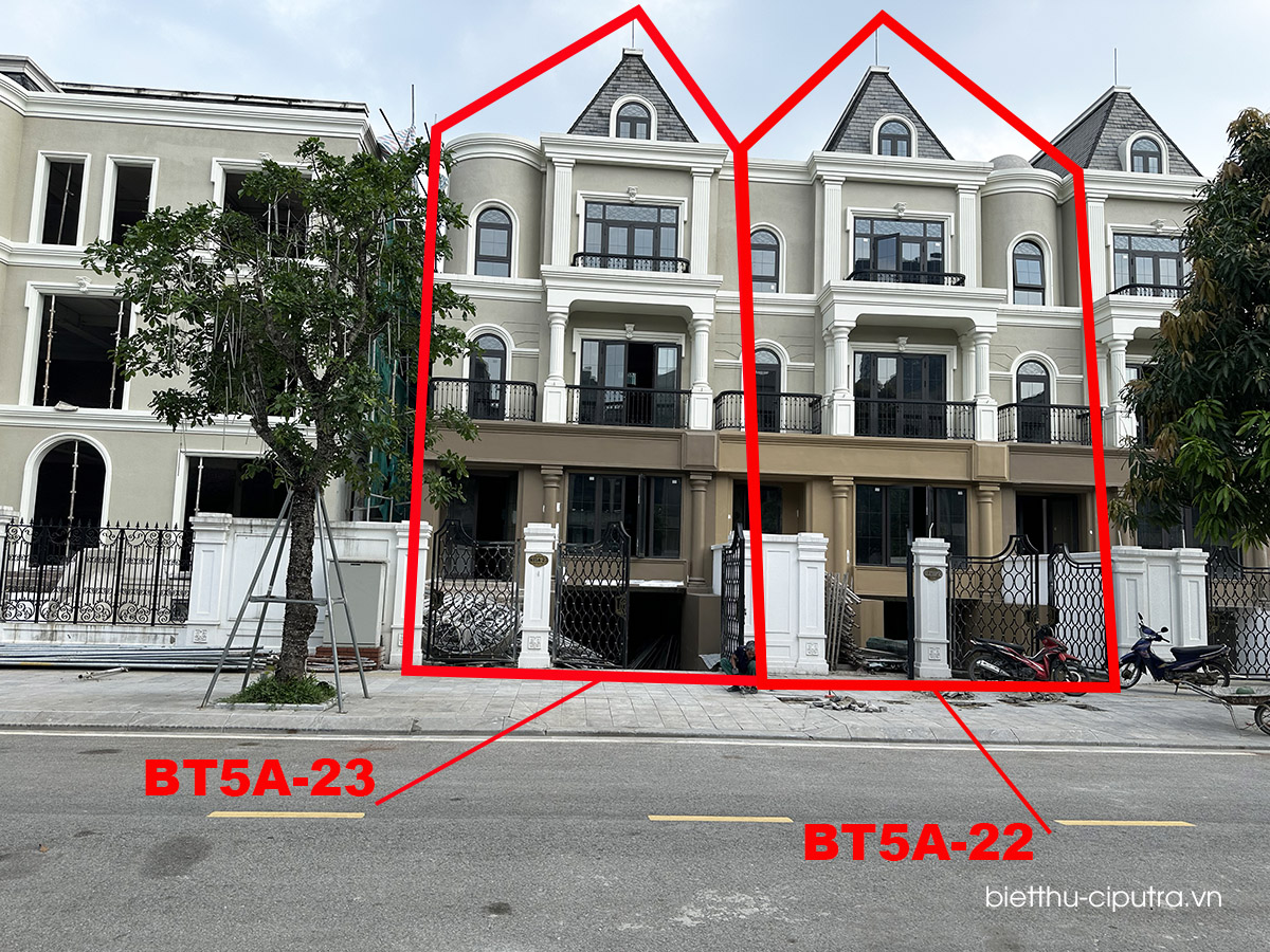 Bán cặp căn cạnh nhau hoặc bán riêng từng căn - Biệt thự Ciputra BT5A Kita căn 22 và 23, diện tích 149,6m2/ căn