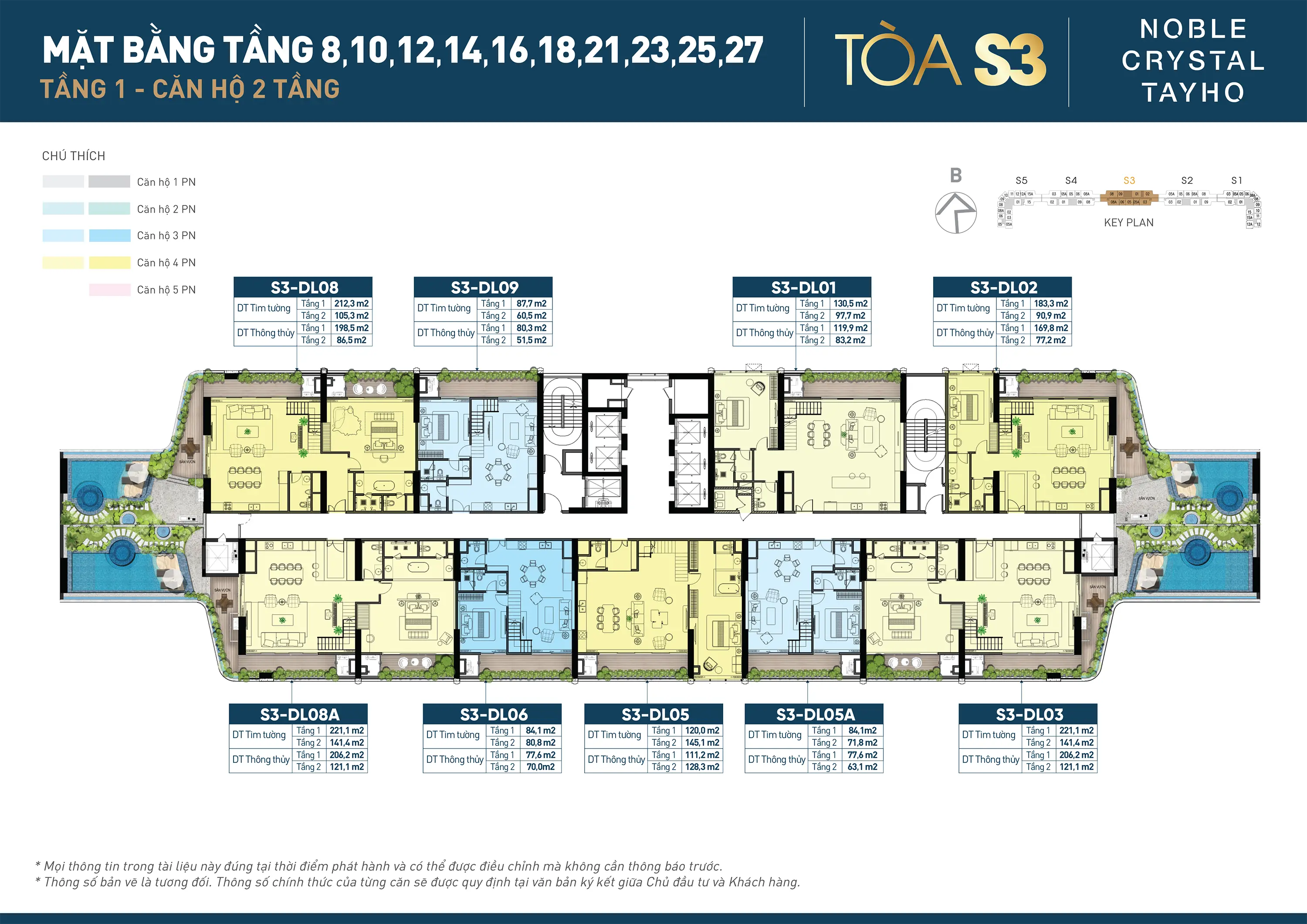 Mặt bằng tầng 1 tòa S3 Noble Crystal Tây Hồ