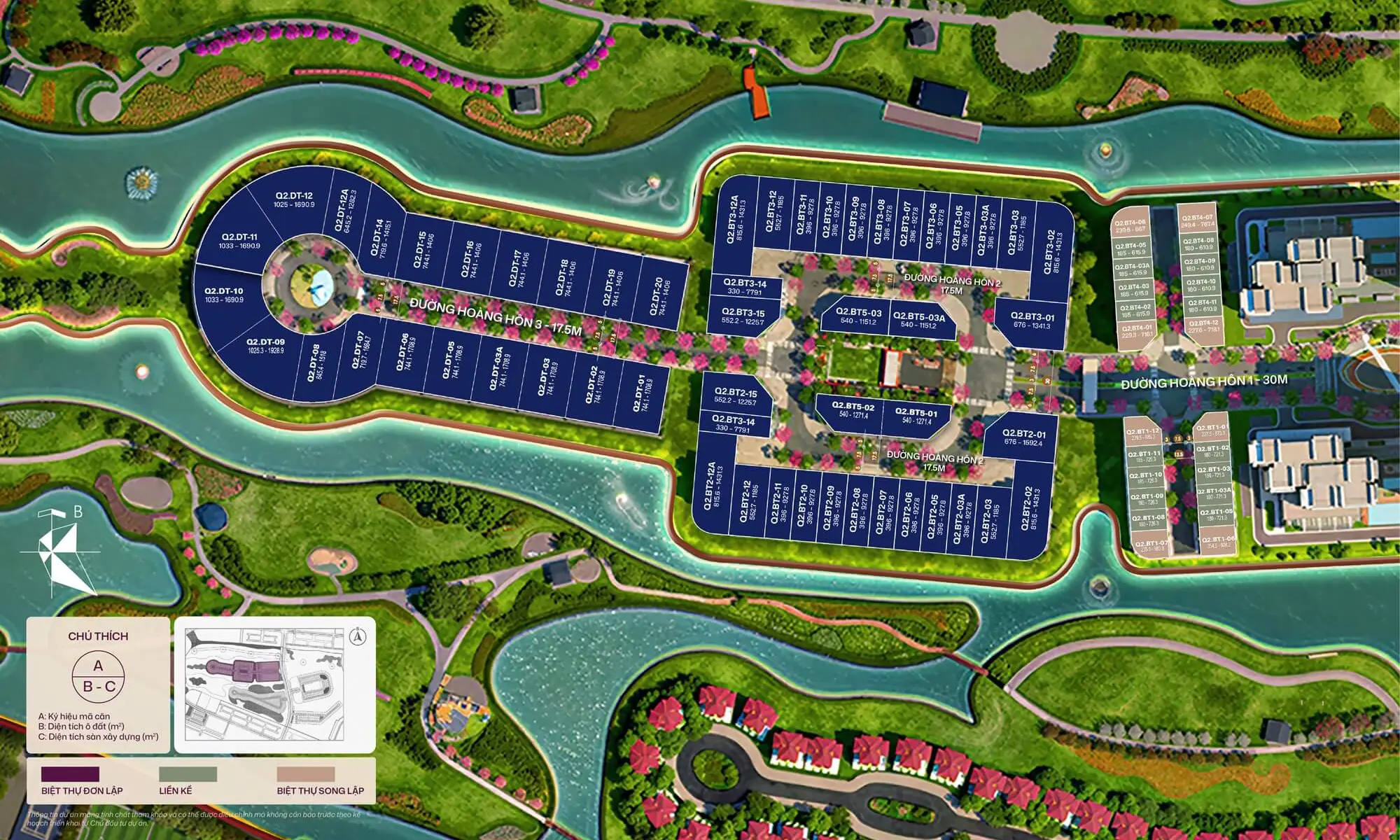 Mặt bằng phân khu Q2 The Windsor Collection Ciputra 