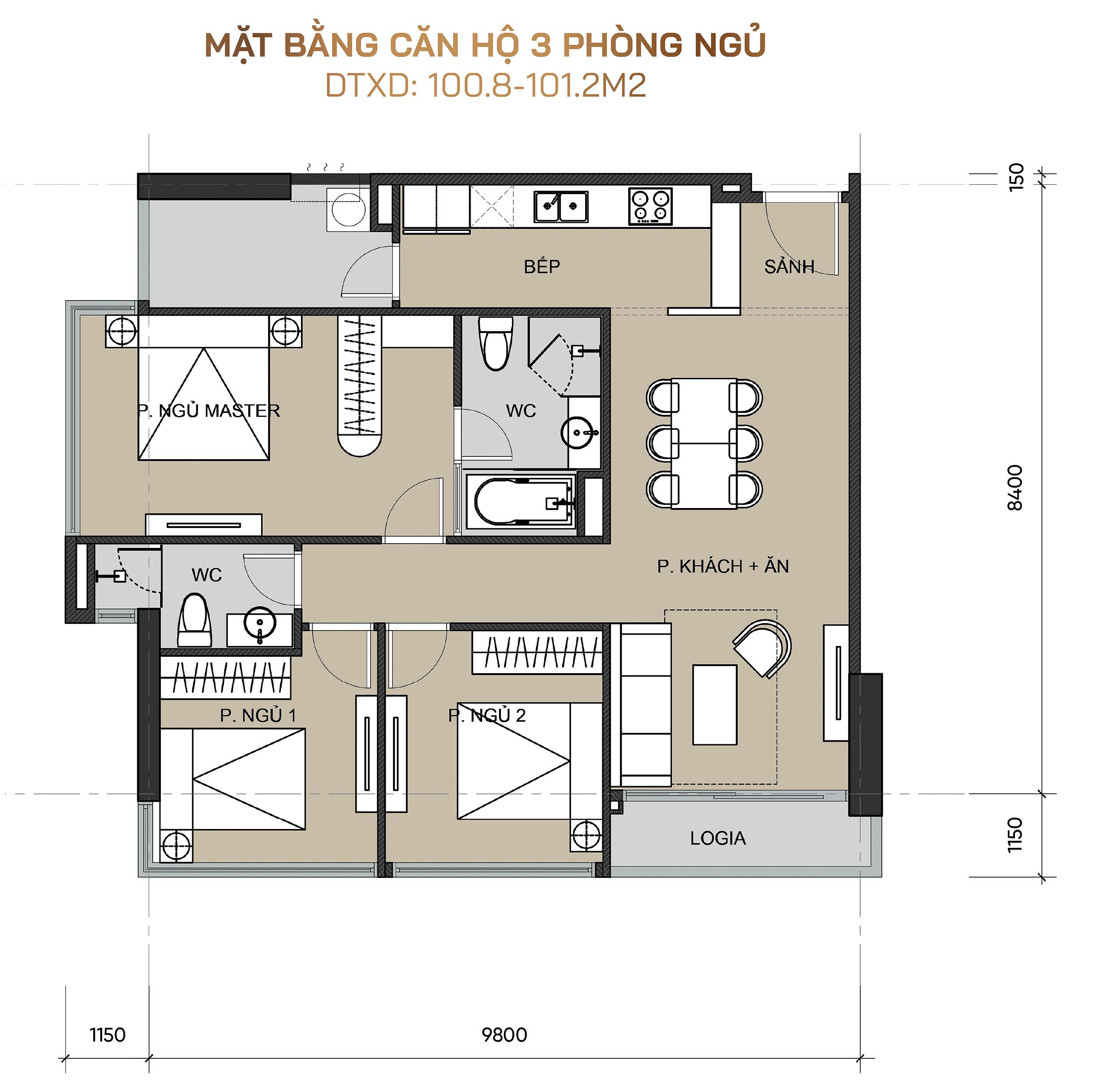 Hình ảnh bóc mái căn hộ 3 PN
