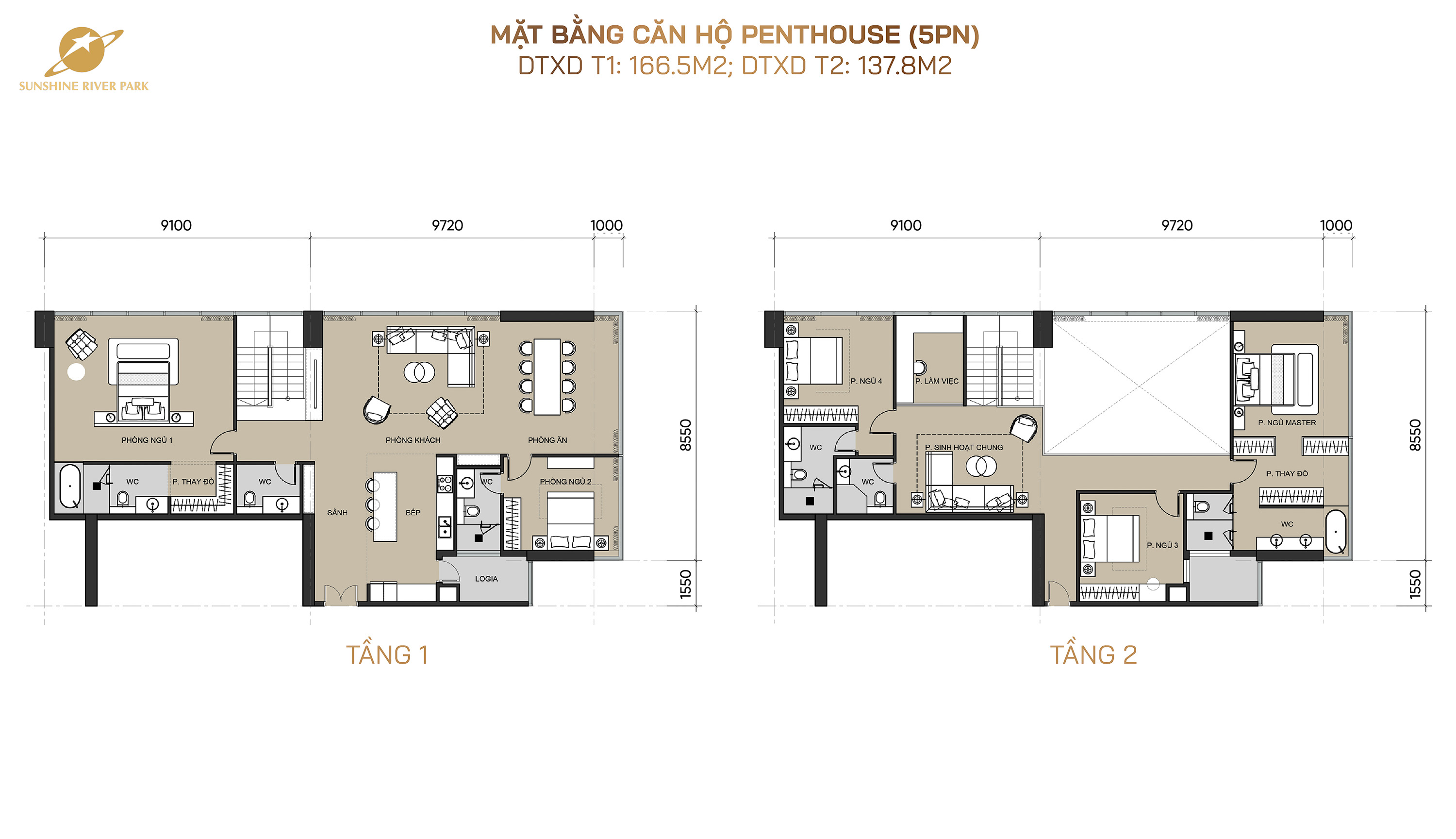 Hình ảnh bóc mái căn hộ Penhouse 5PN